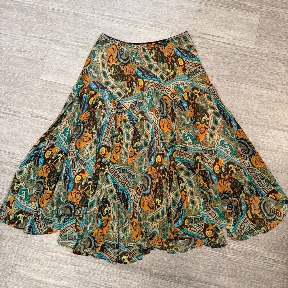 Newsworthy Vintage Y2K Multicolored Fairy Boho Flowy Women's Midi Skirt